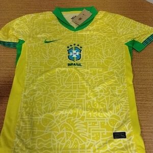 Nike Dry-Fit Brasil Yellow and Green Soccer Jersey
